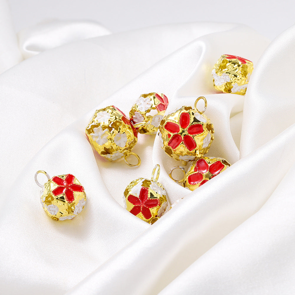 Wholesale 5pcs/pack Colorful Hollow Flower Bell Beads